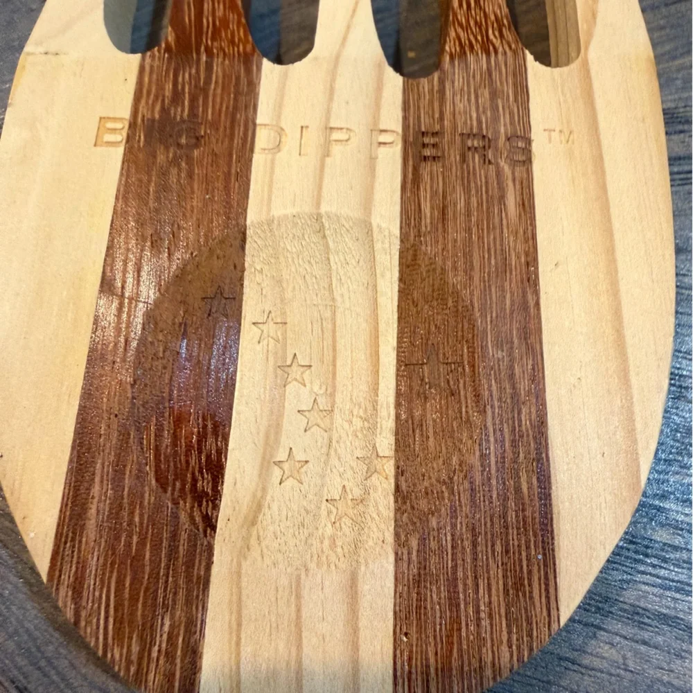 Big Dippers Handcrafted Wooden Salad Servers – Celestial Star Inlay‎ – Set of 2